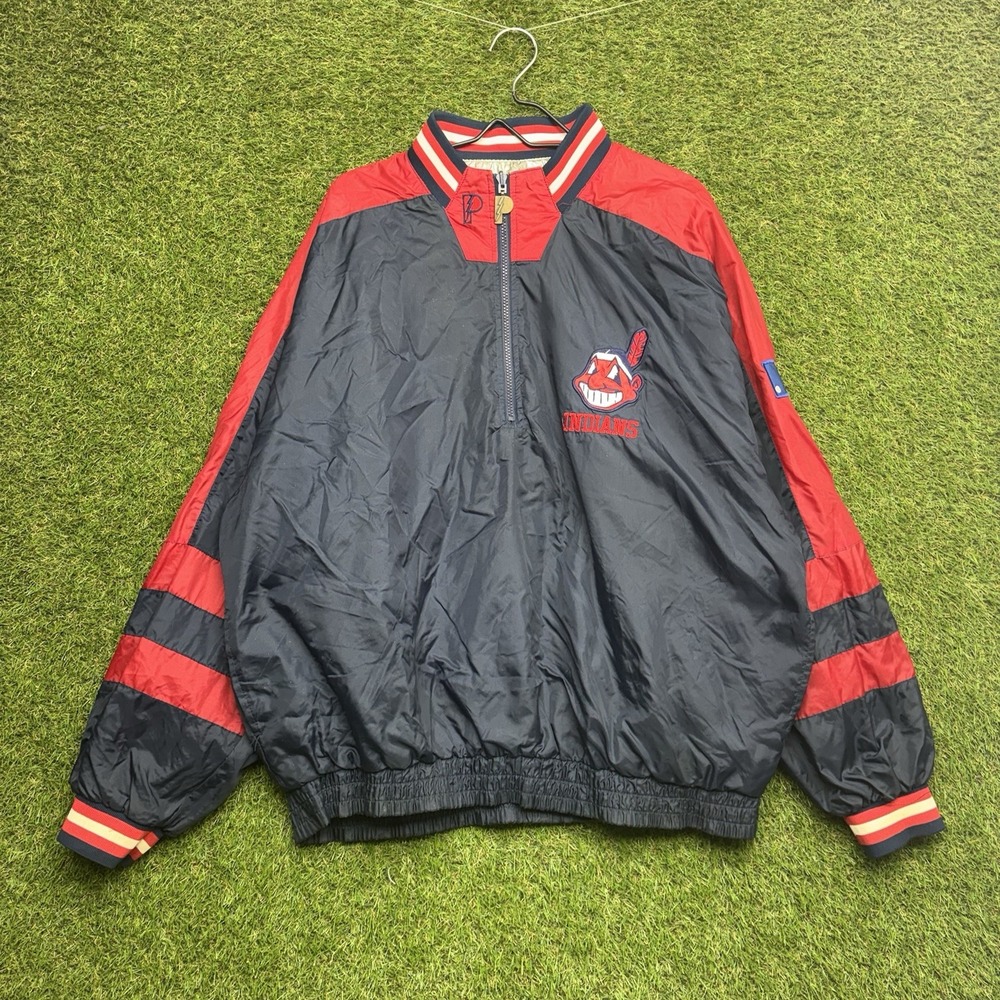Vintage Cleveland Indians Pro Player Windbreaker Mens XL Reversible 90s Pullover